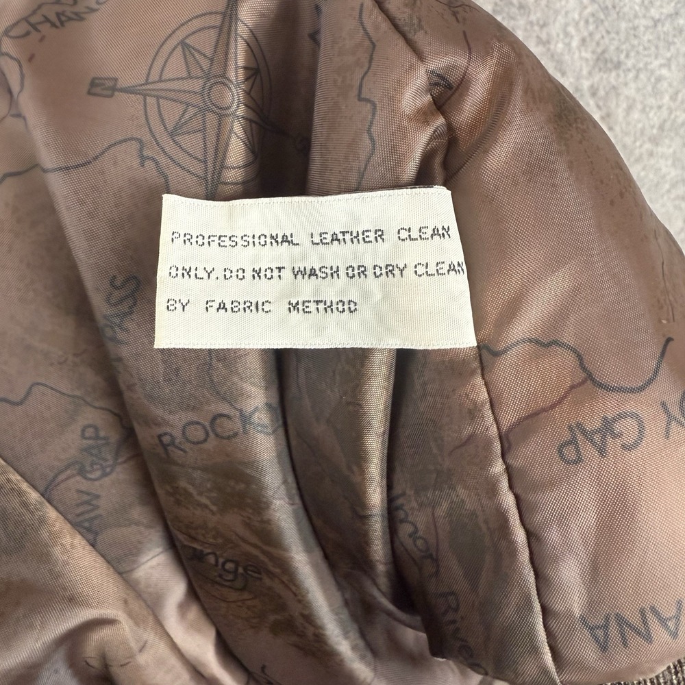 Roundtree And Yorke Leather Jacket Mens XL Tall A2 Flight Bomber Full Zip Brown - Picture 9 of 11